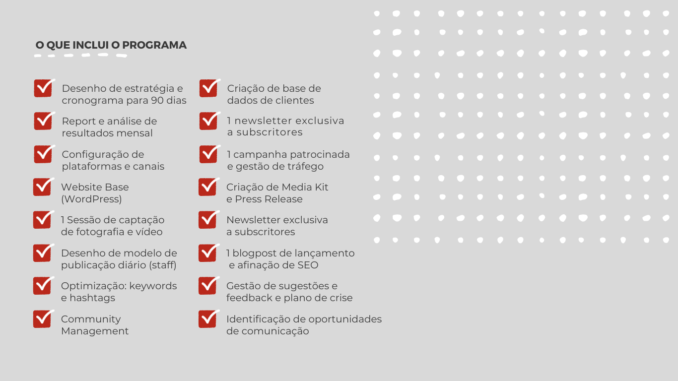 O que inclui_Lançamento